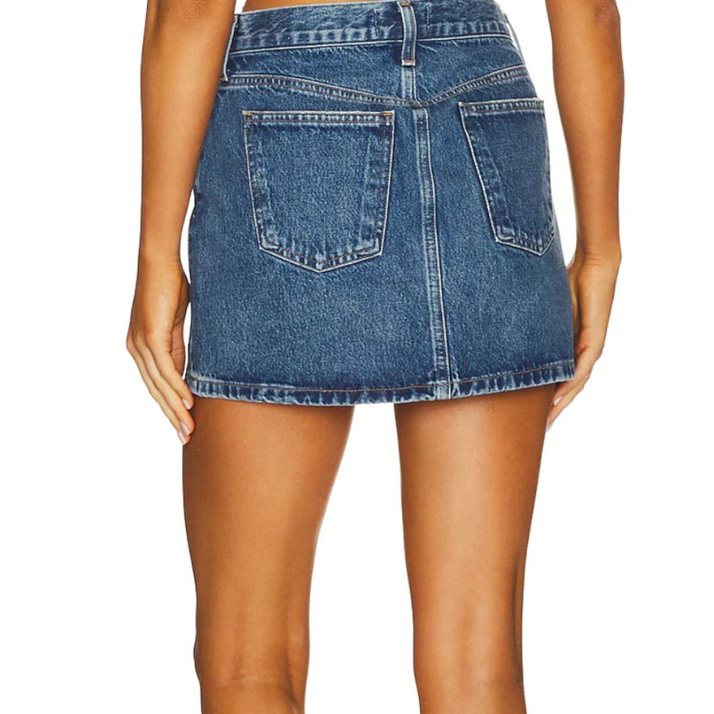 Agolde Blue Denim Mini Skirt - Picture 2 of 6